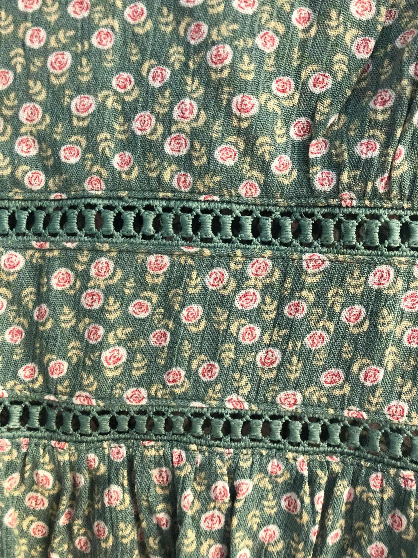 Francesca's Green Floral Babydoll Top - Image 2