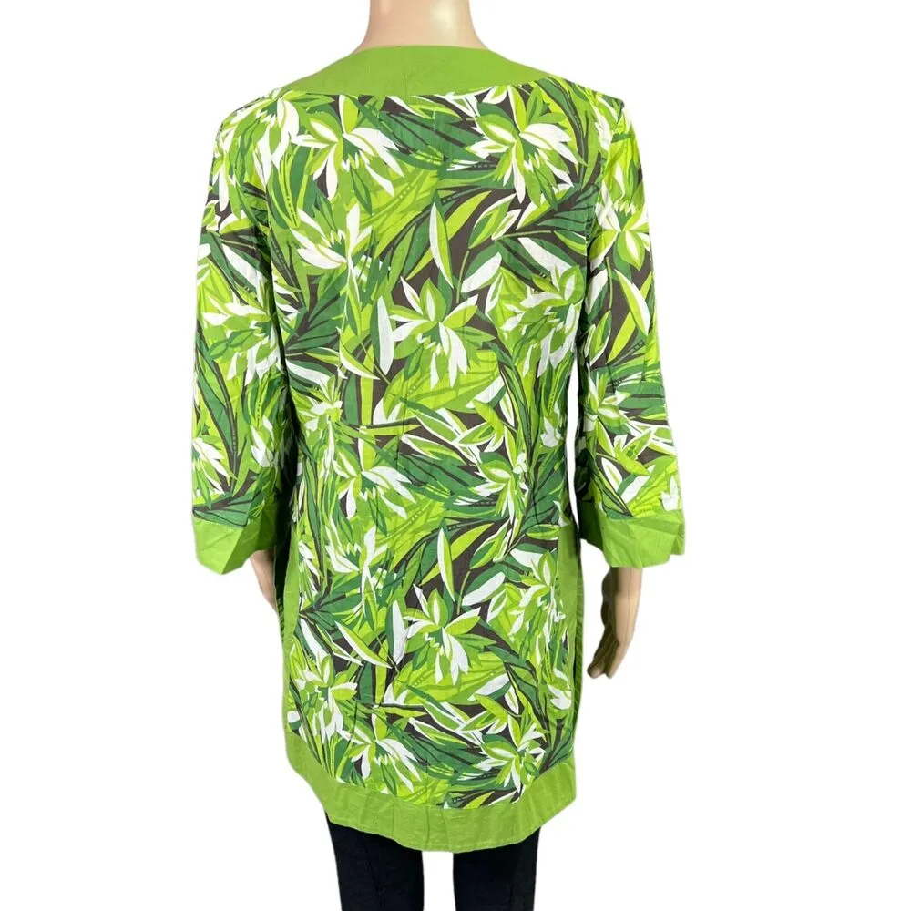 Banana Republic Womens Swimsuit Cover Up Jungle Tropical Print Green Small - Image 5