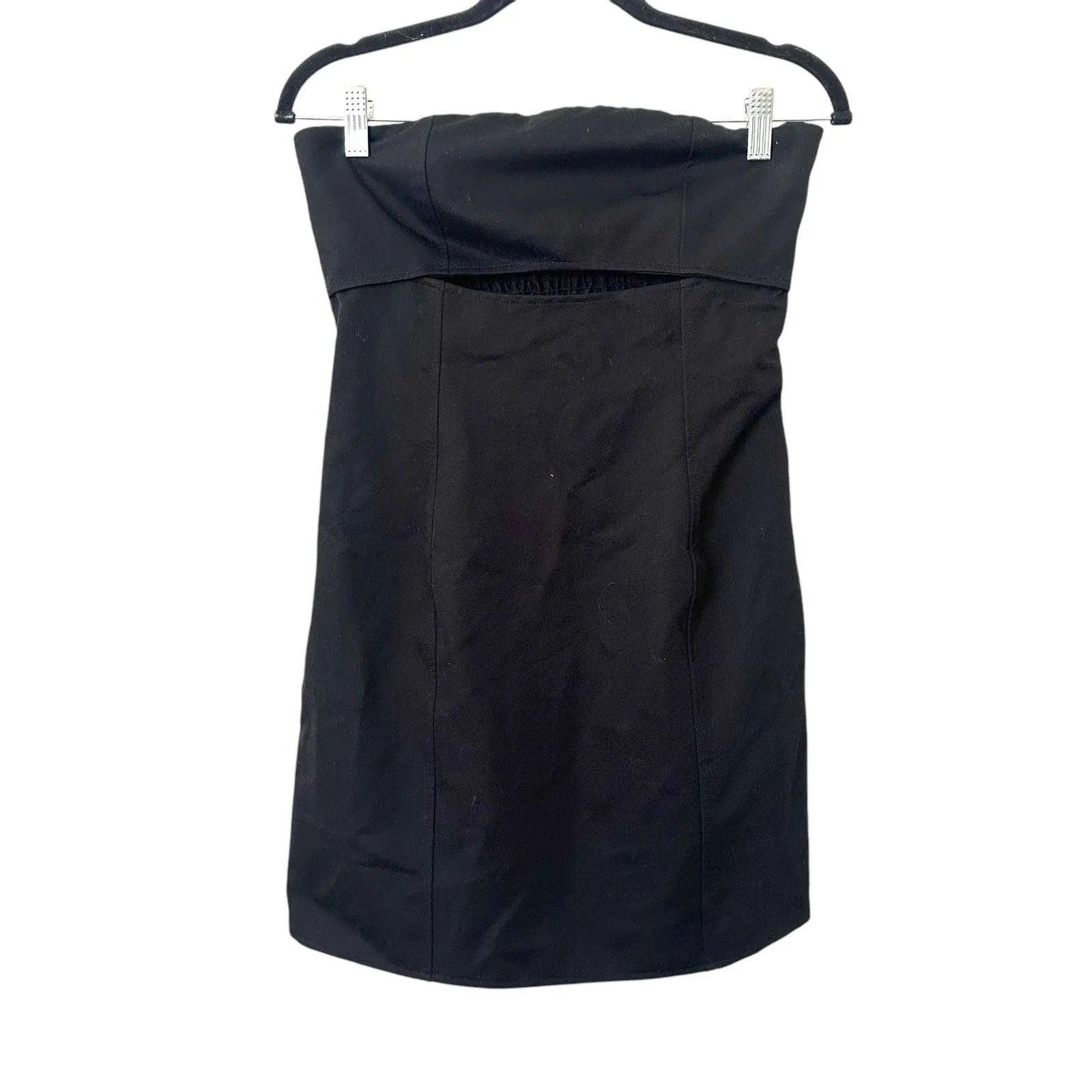 ZARA Strapless Mini Dress Cutout Black‎ Medium - Image 2