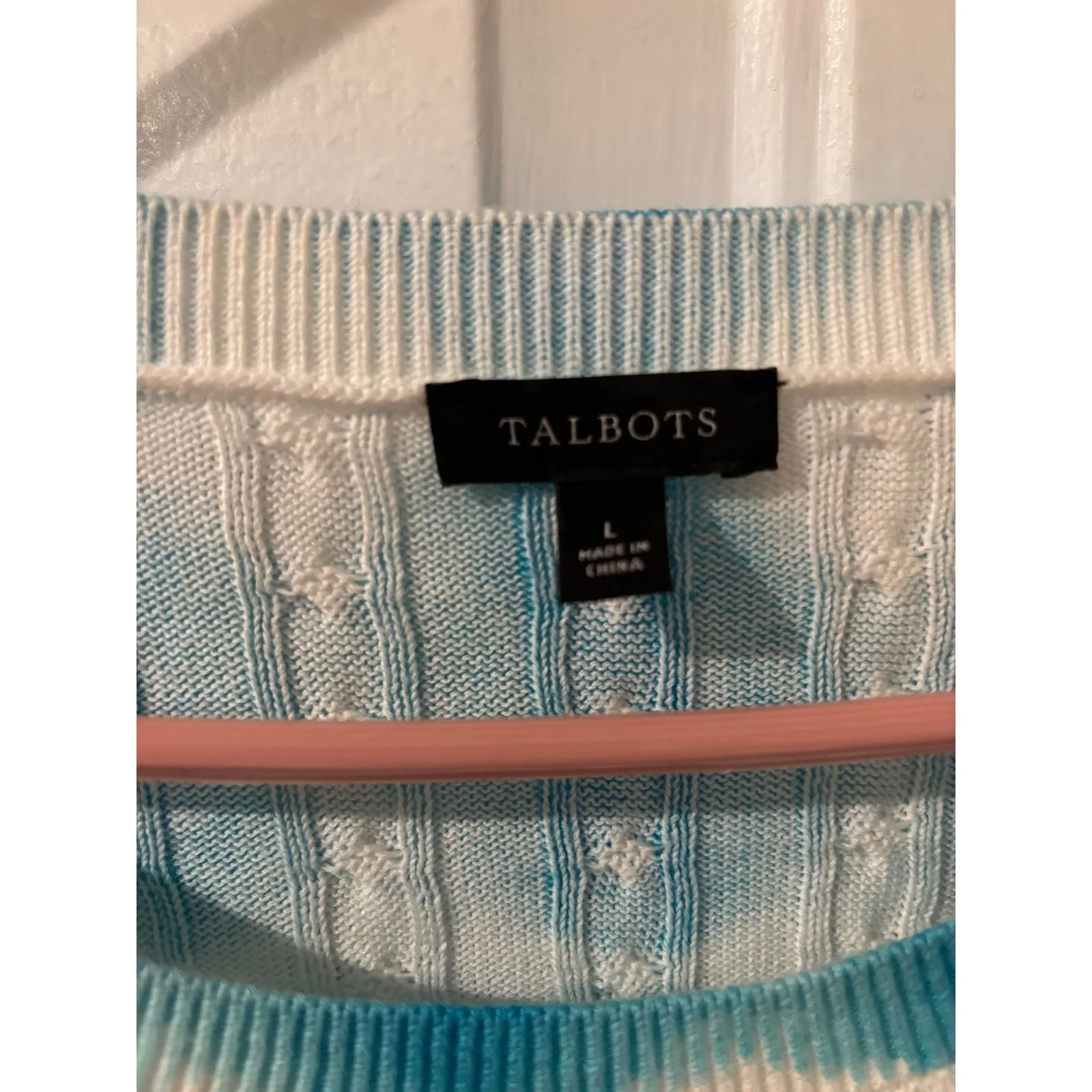 Talbots Women's Long Sleeve Tie Dye‎ Cable Knit Sweater Large - Image 2