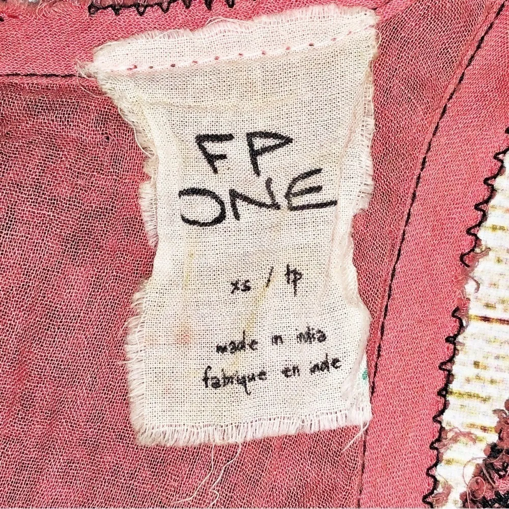 Free People FP One Calypso Dress Sleeveless Pink Relaxed Fit Tasseled Size XS - Image 7