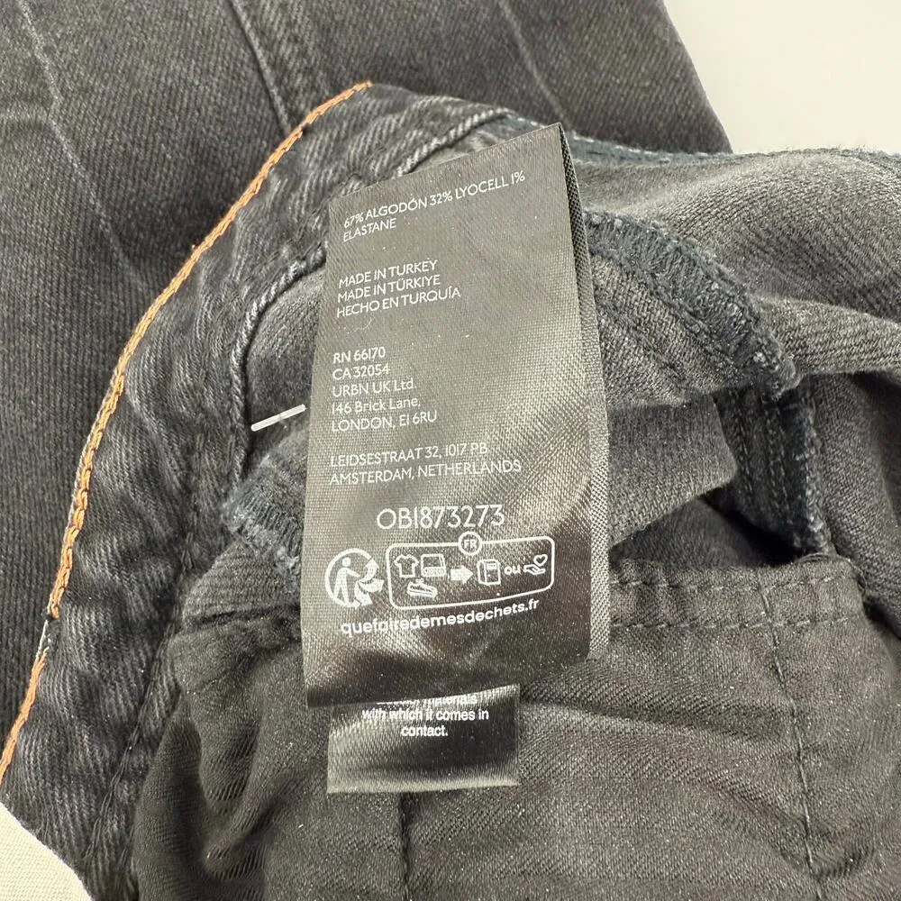 WE THE FREE Jeans Size 27 Free People NWT Crvy Mona High Rise Flare Black Slit - Image 16