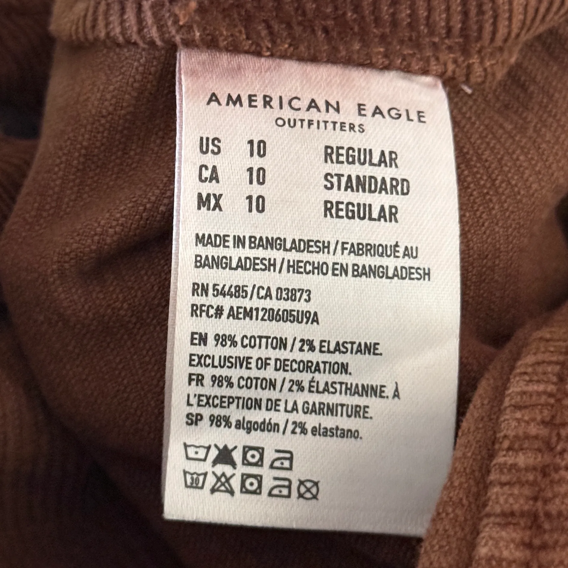 American Eagle Corduroy Super High Rise Flare Stretch Pants Brown Women’s 10 - Image 10