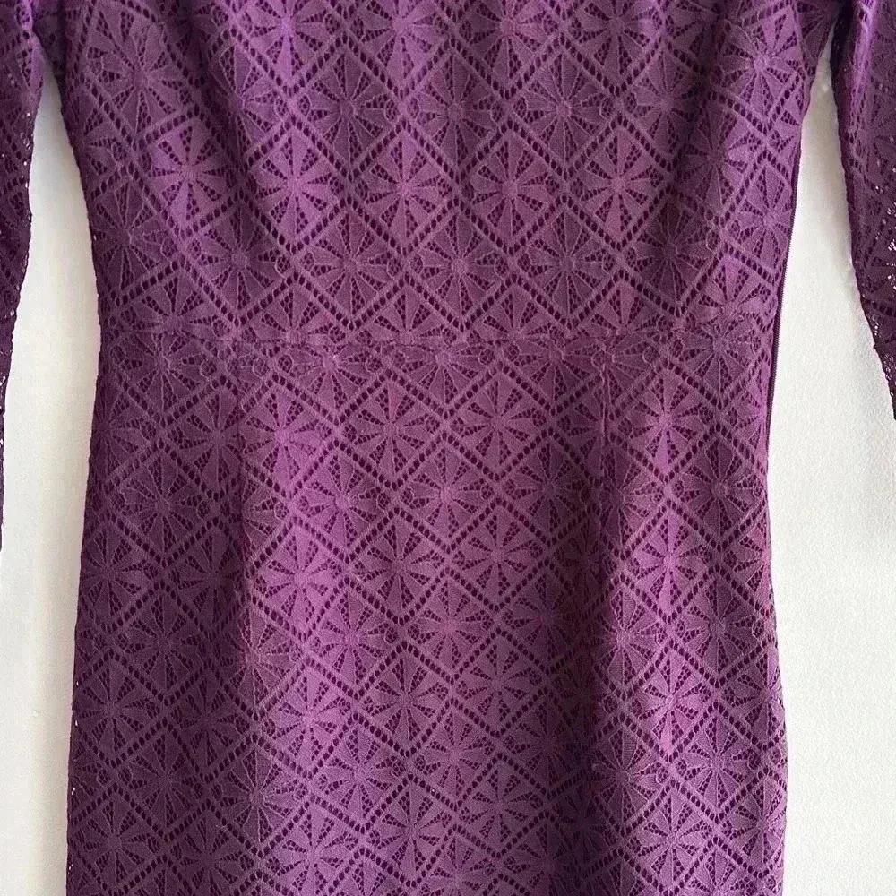 Jack Wills Purple Diamond Cutout Sheath Dress, Purple, Size 2 - Image 4