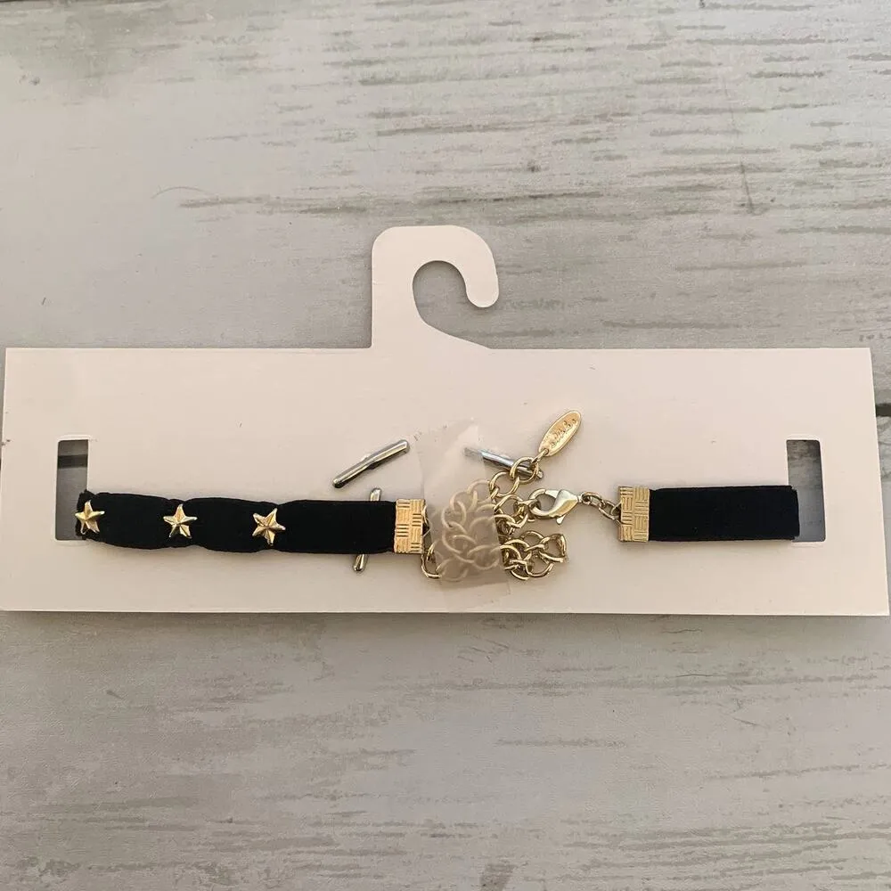 5/$25 Revolve Ettika Star Choker Necklace in Black/Gold - Image 3