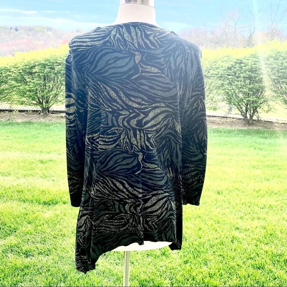 J.B.S. Ltd. Plus Size black sparkly holiday evening Top - Image 9