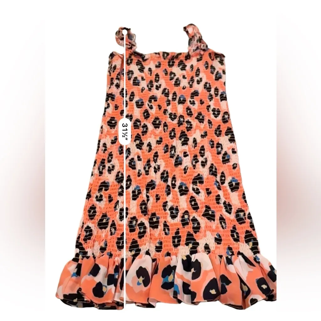 RTR Waverly Grey Sally Cheetah Leopard Print Orange‎ Multicolor Mini Dress Sz L Orange Size L - Image 11