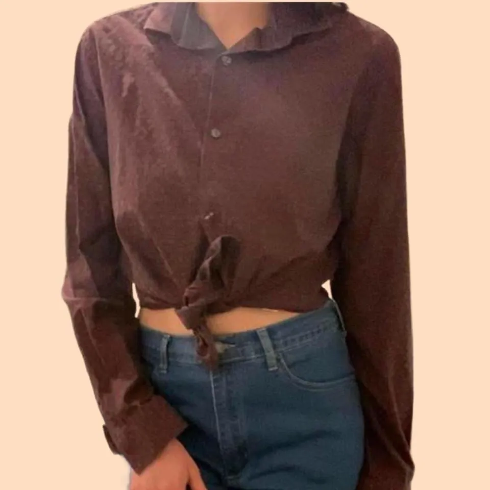 Vintage Calvin Klein burgundy floral patterned button down shirt 🔥 - Image 4