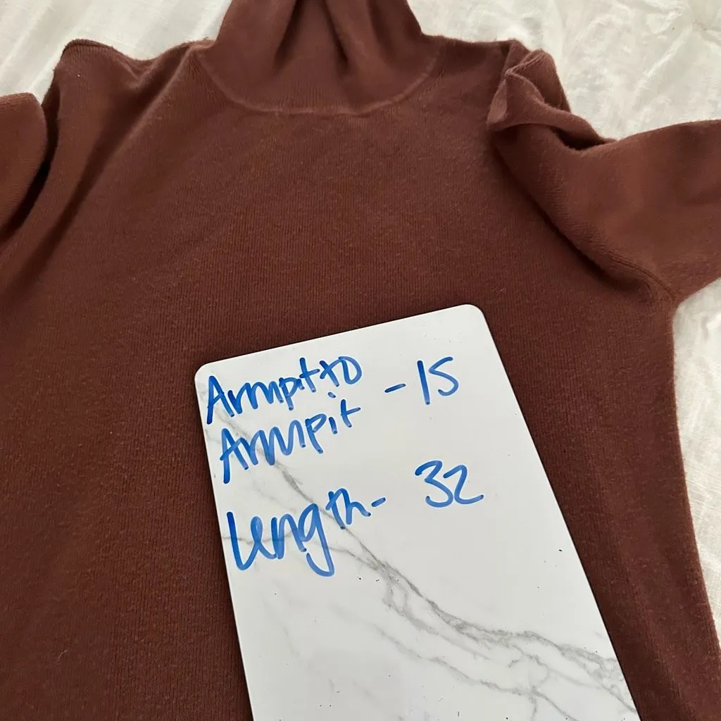 Aritzia Sunday Best Women’s Brown XS Turtleneck Sweater Dress - Image 7