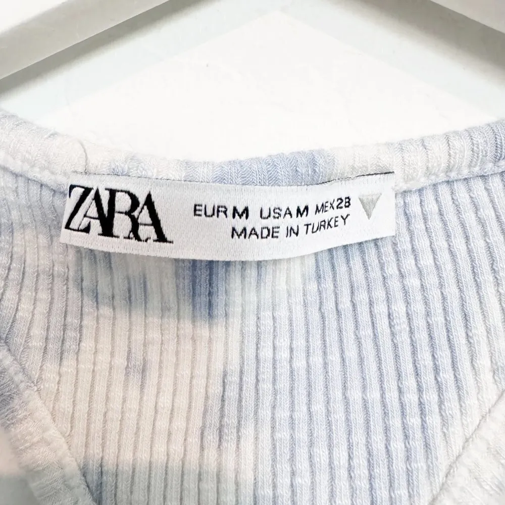 Zara Tie Dye Bodycon Mini‎ Dress Blue Size Medium - Image 5