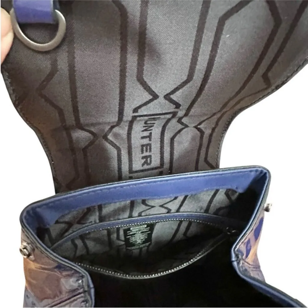 Hunter  Patent Leather Mini Convertible Backpack Blue - Image 9