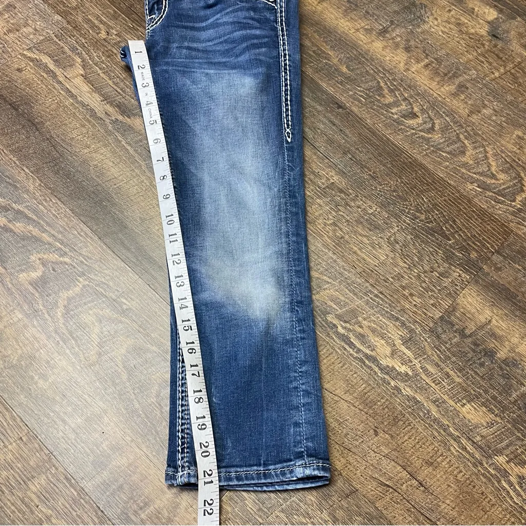 Rock Revival Lilo Crop Low Rise Jeans Womens 25 Rhinestone Bedazzled Y2K Western - Image 9