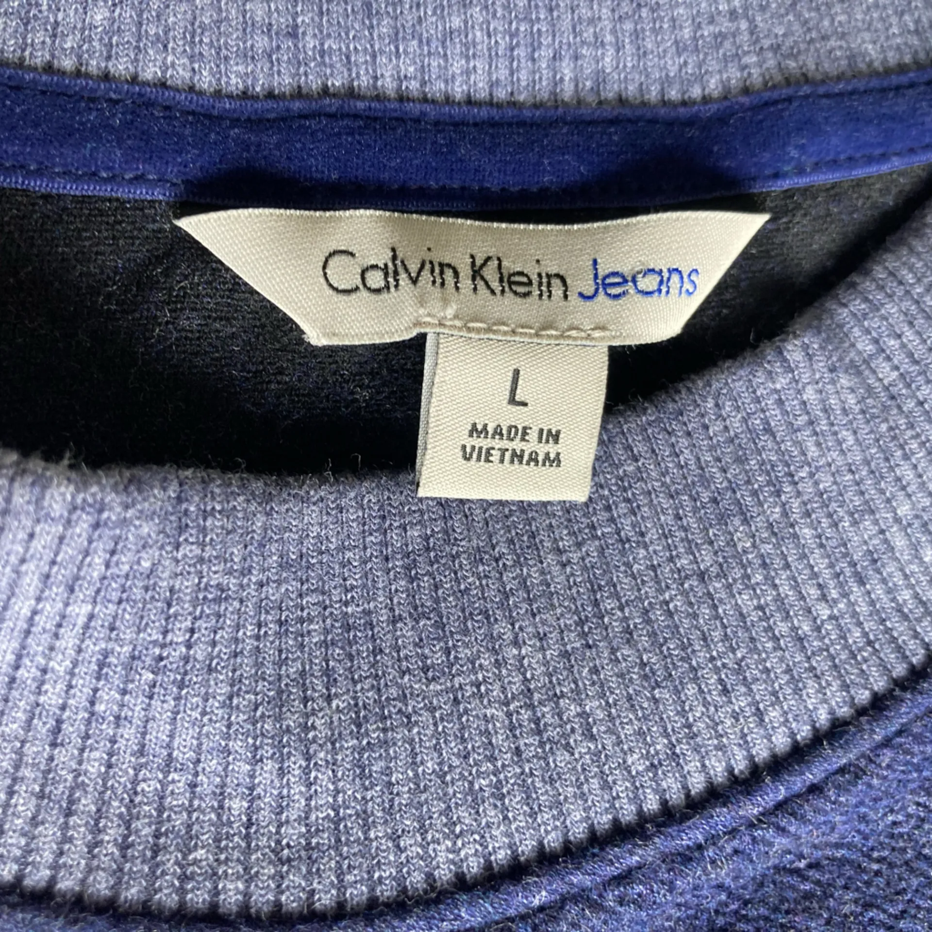 Calvin Klein Blue Crewneck Sweatshirt Size L ā Soft Cotton Blend Pullover - Image 5