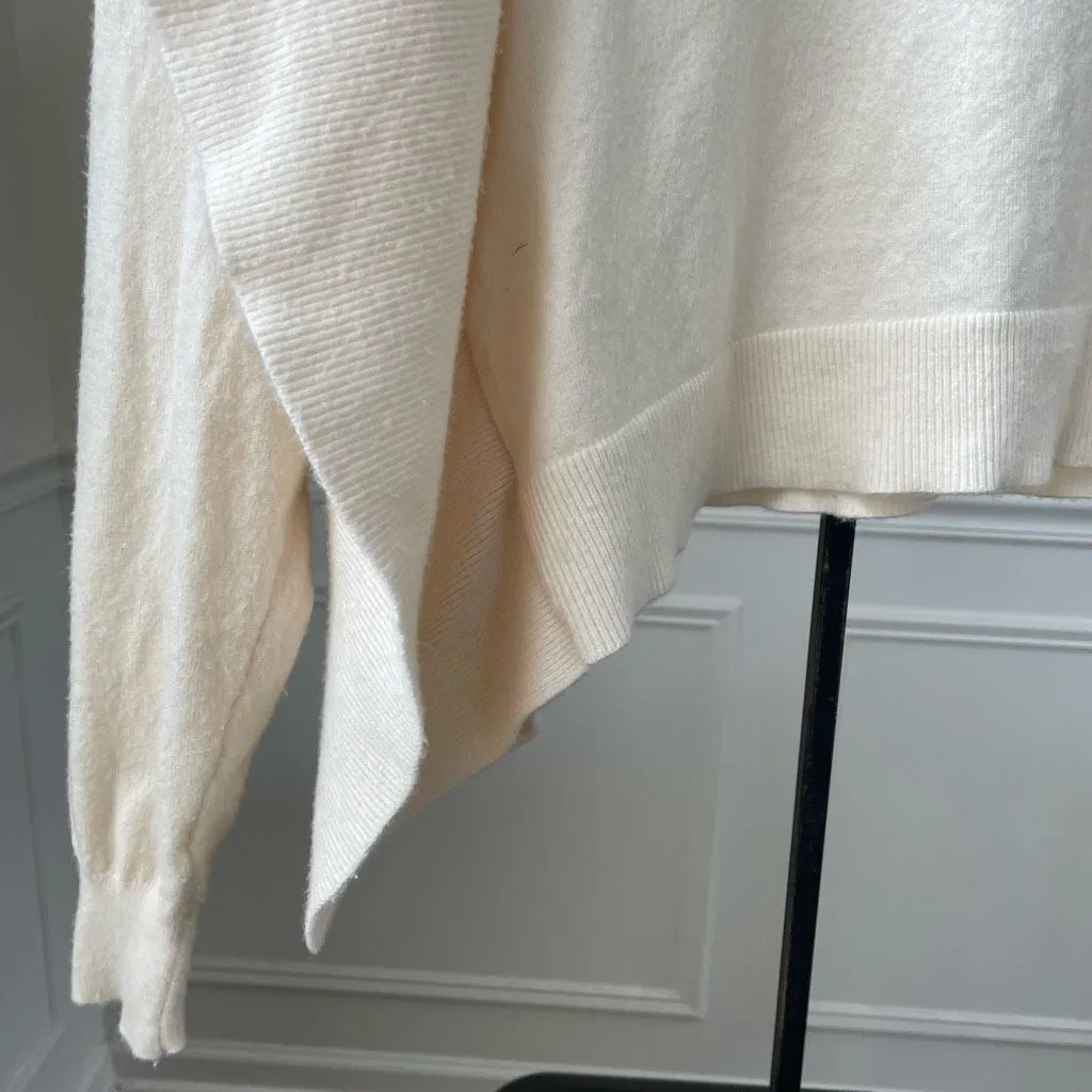 Zara Vanilla Side Ruffle Knit Crop Top Sweater S - Image 4