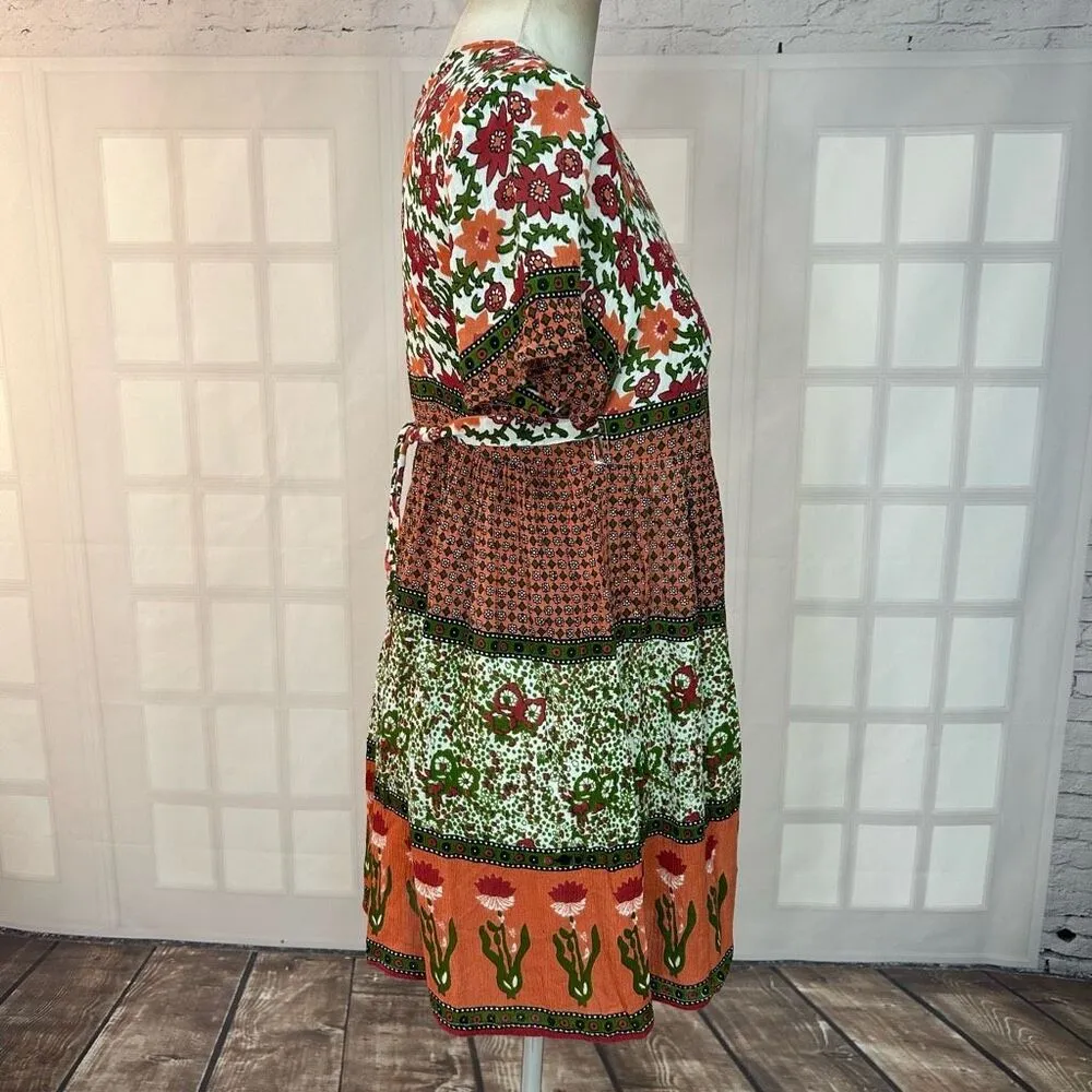 Raga enchanted forest mini boho wrap dress size small - Image 8