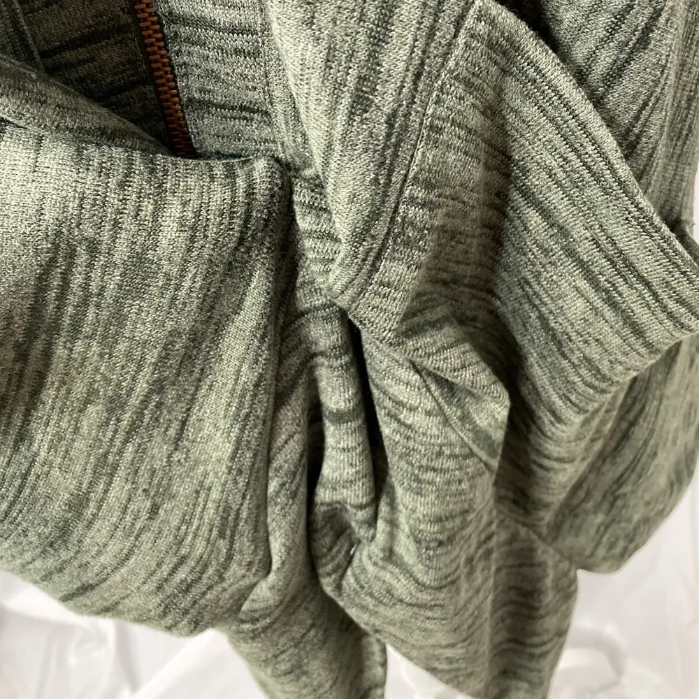 Logo Lori Goldstein zip front heater green faux suede sleeves jacket XXS - Image 5