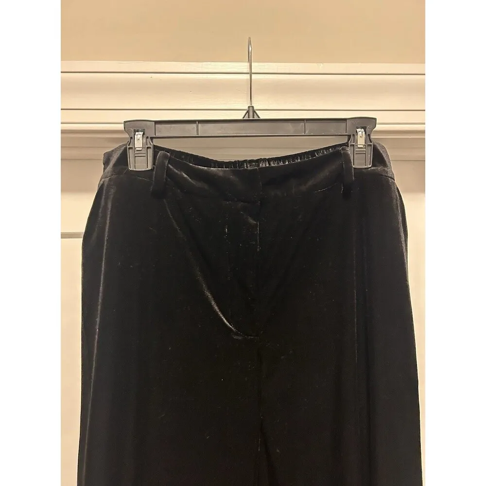 New Skies Are Blue Black Velvet Wide Leg Pants High Rise Size 1X Pockets Plus - Image 4