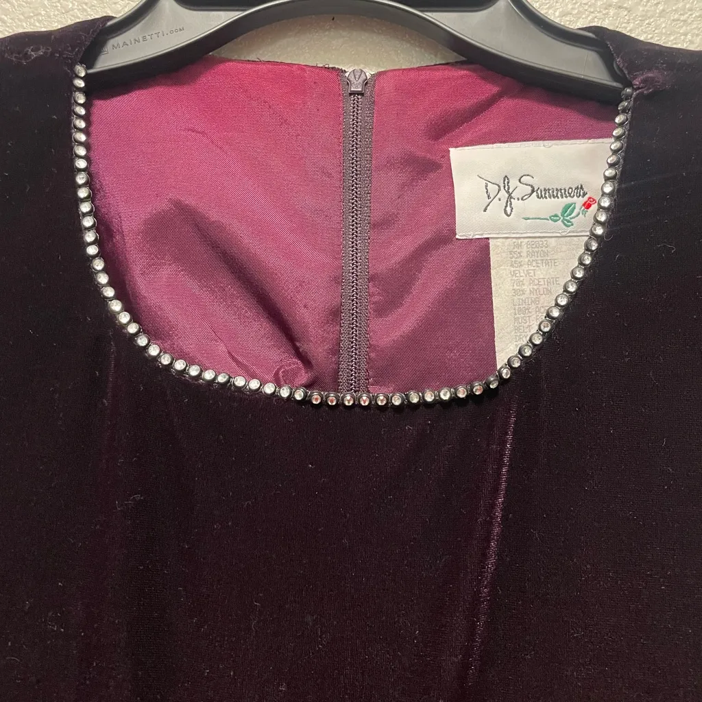 Chic Velvet Eggplant Jumpsuit Purple Size 4P - Image 4