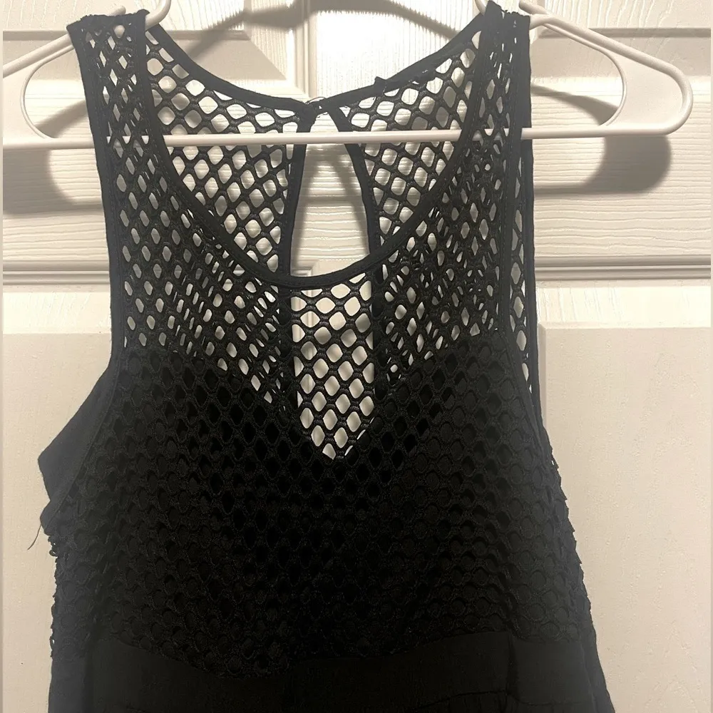 OLIVACEOUS Sleeveless Skater Dress Medium fishnet mesh knit corset Flowy Edgy - Image 5