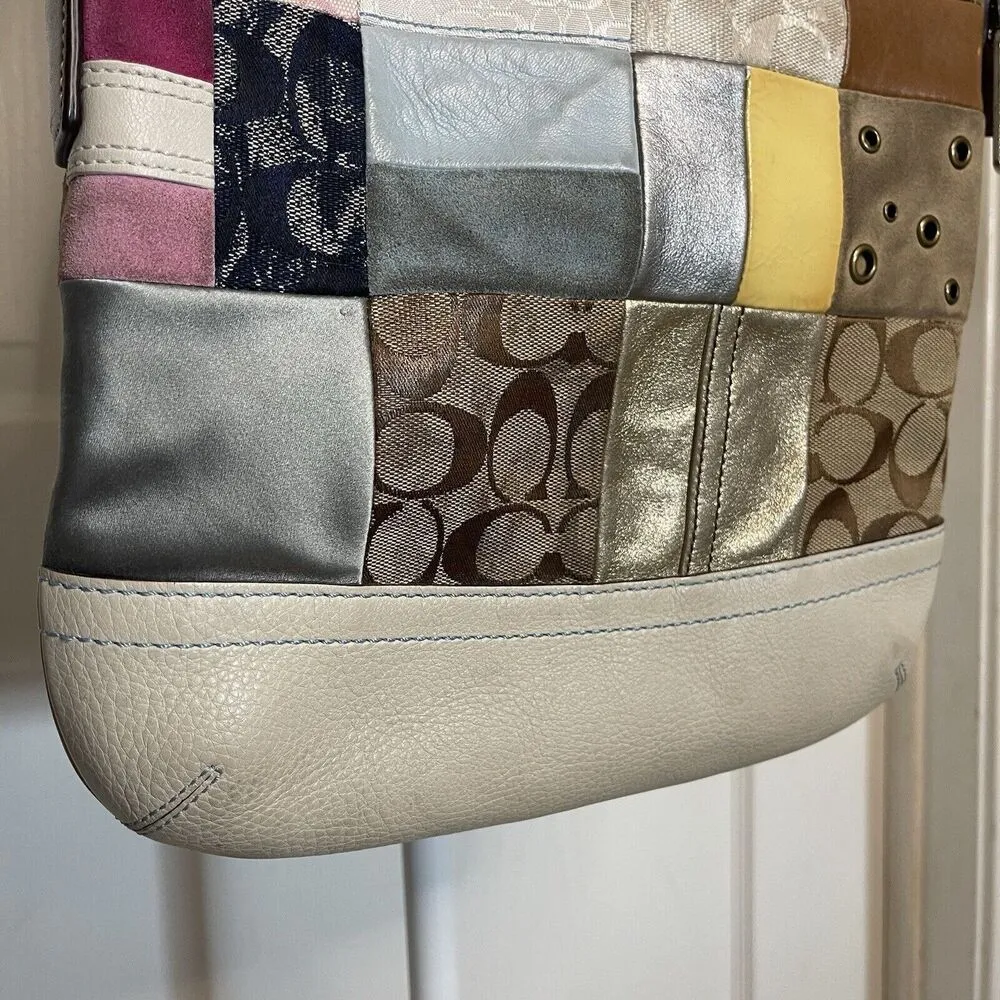 COACH Patchwork B06Q-10018 Multicolor Crossbody Shoulder Handbag Multi Pattern - Image 6