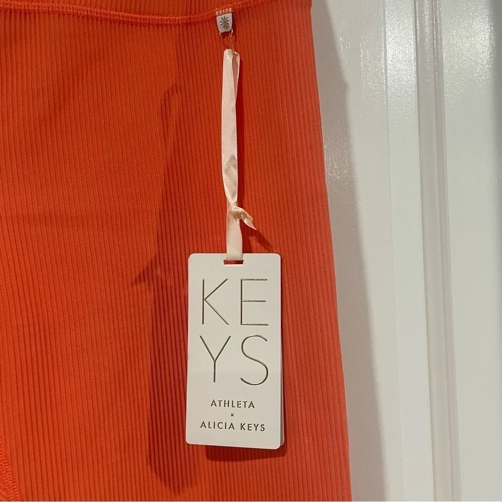 NWT Athleta Alicia Keys Coral Orange Keys Elation Tight Ribbed Leggings Size 1X - Image 6