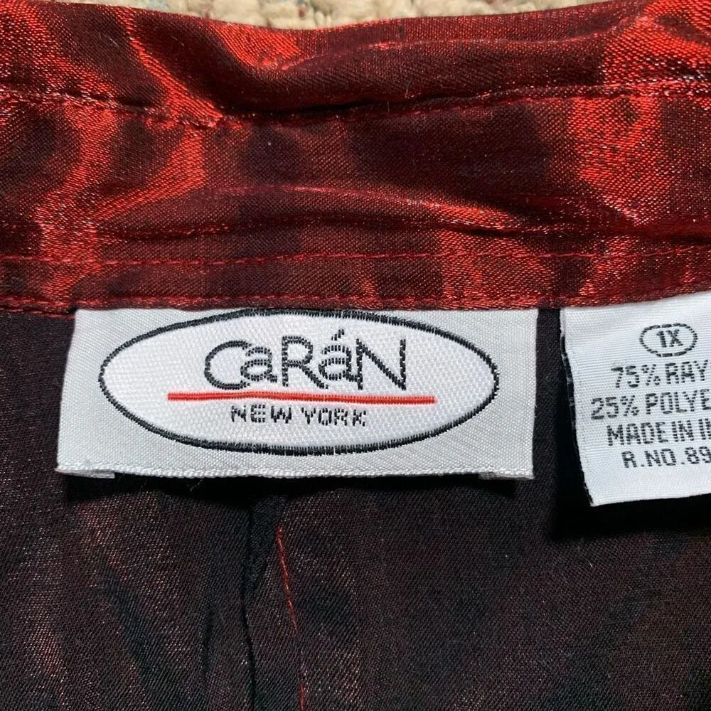 Vintage Caran New York Metallic Maroon Red Button - Image 7