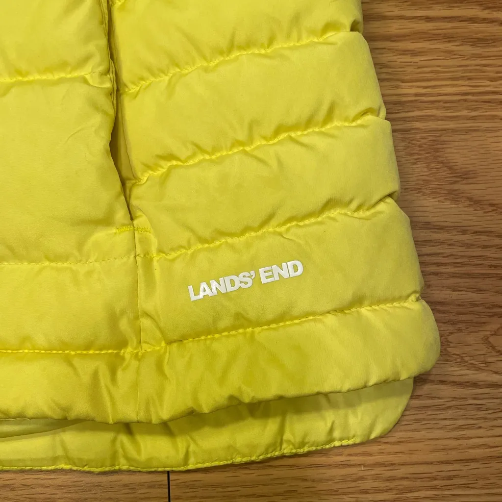 Lands End Women’s Yellow Vest 80%Down 20%Feather filled Lining. Sz M Full zip up Size M - Image 3