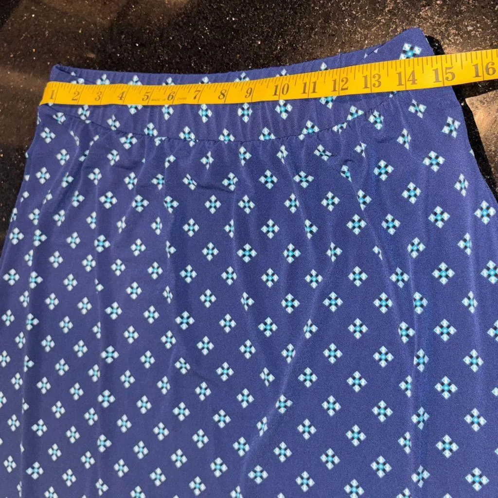 Chico's  Navy and White Patterned Maxi Skirt - Image 4