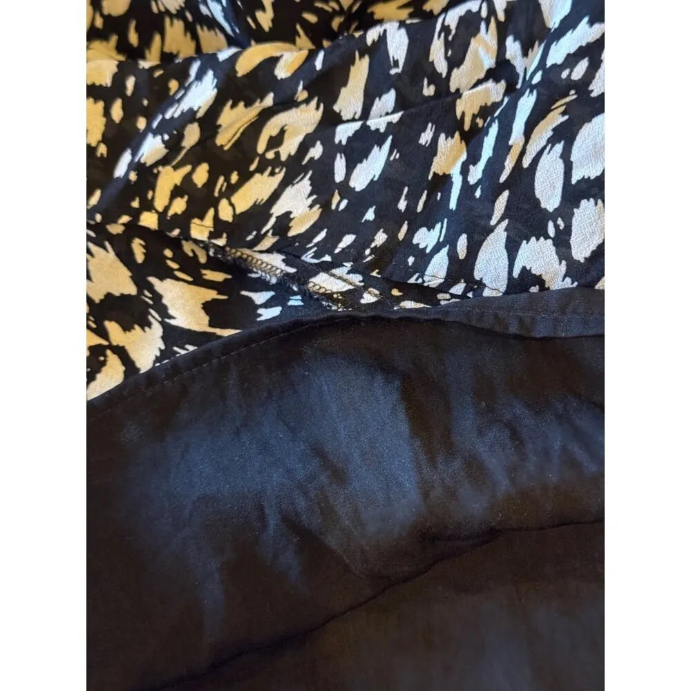 The Kooples Skirt Women Medium Black White‎ Animal Flowing Long Asymmetric Midi - Image 12