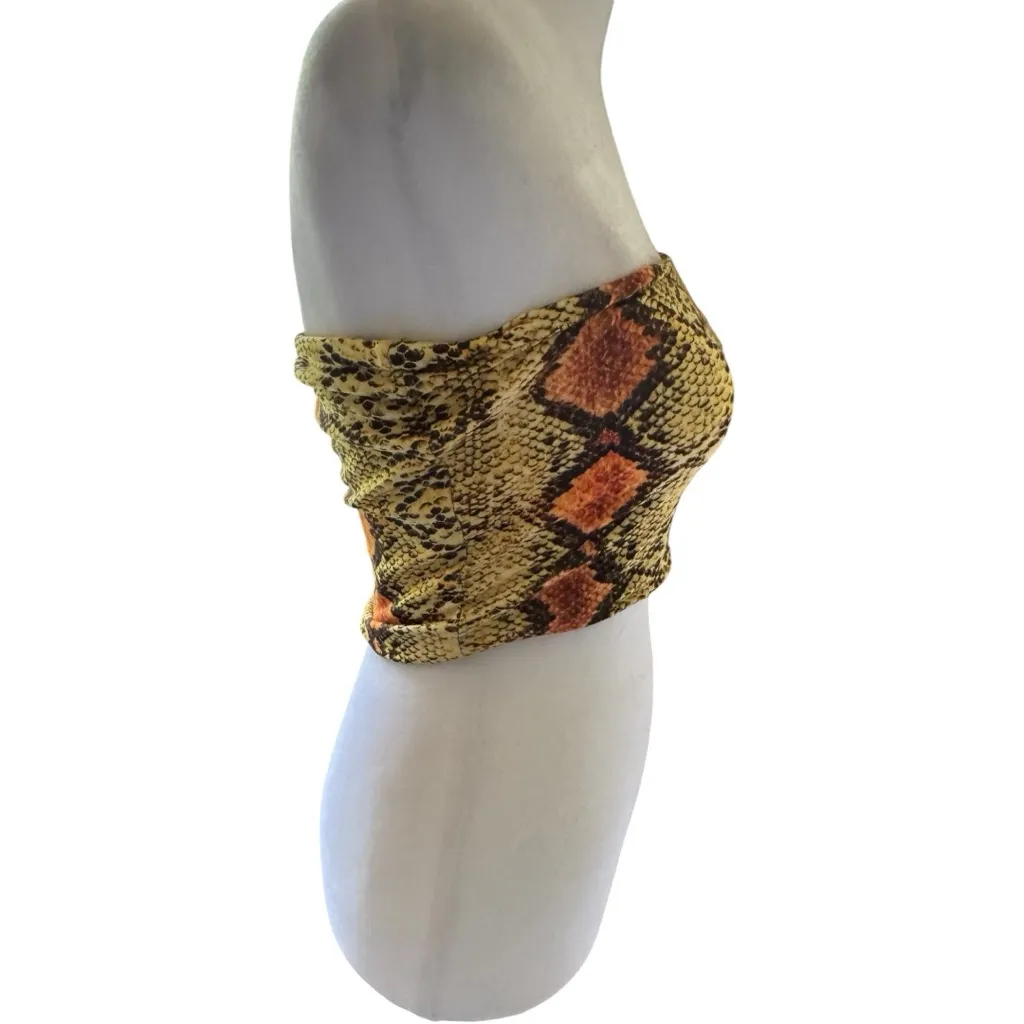 SHEIN Animal Print Women’s Tube Top in Brown and Orange Sz S - Image 3