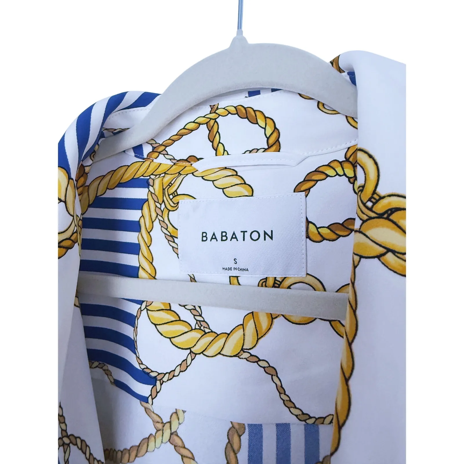 Babaton Nautical Old Money Kahlo Chain Belted Robe Cover Up Small Yacht Luxury - Image 7
