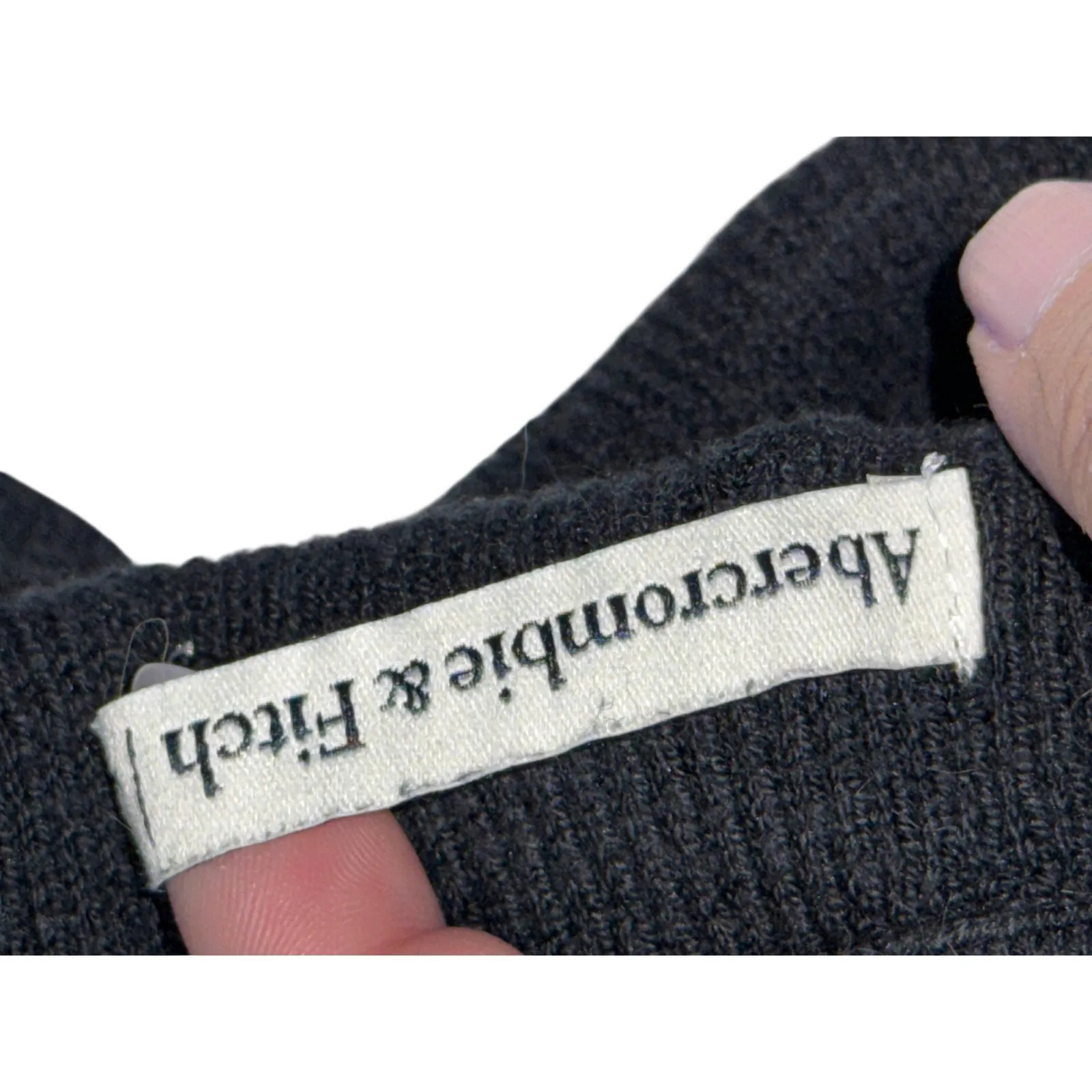 Abercrombie & Fitch Black Ribbed Knit Halter Turtleneck Bodysuit Top Womens Sz S - Image 3