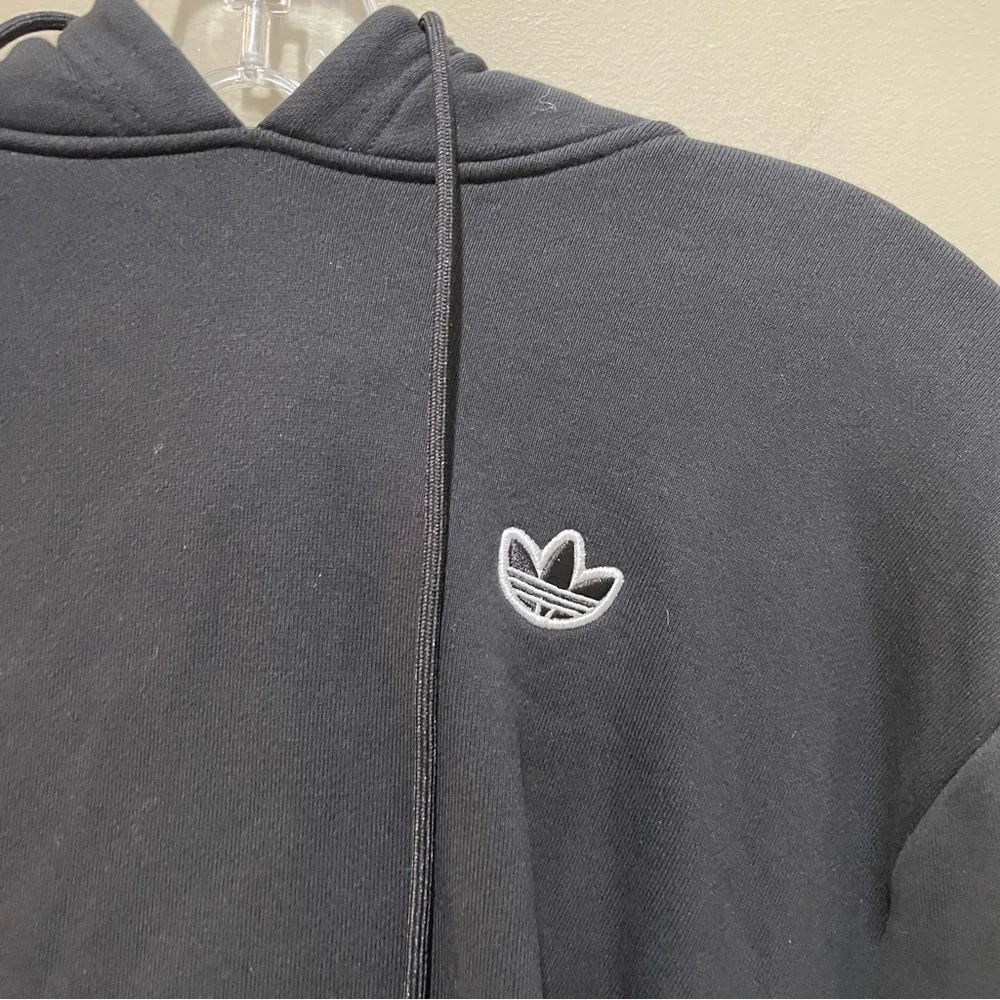 Adidas Bellista Ruffle Hoodie Sweatshirt Black Size Small - Image 6