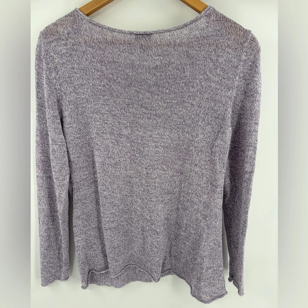 Eileen Fisher women’s linen light purple scoop neck long sleeve sweater size S - Image 4
