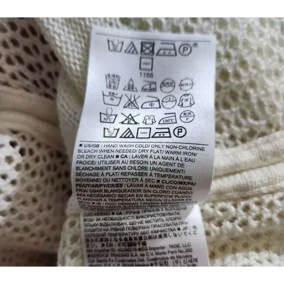 Banana Republic‎ Linen Blend Sweater Open Knit Long Sleeve White Women's Small - Image 10