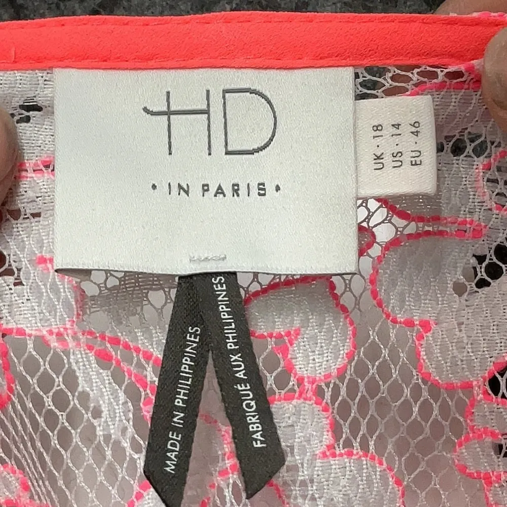 Anthropologie HD in Paris Frisson Tee Blouse Top Size 14 Large L Pink Peach - Image 5