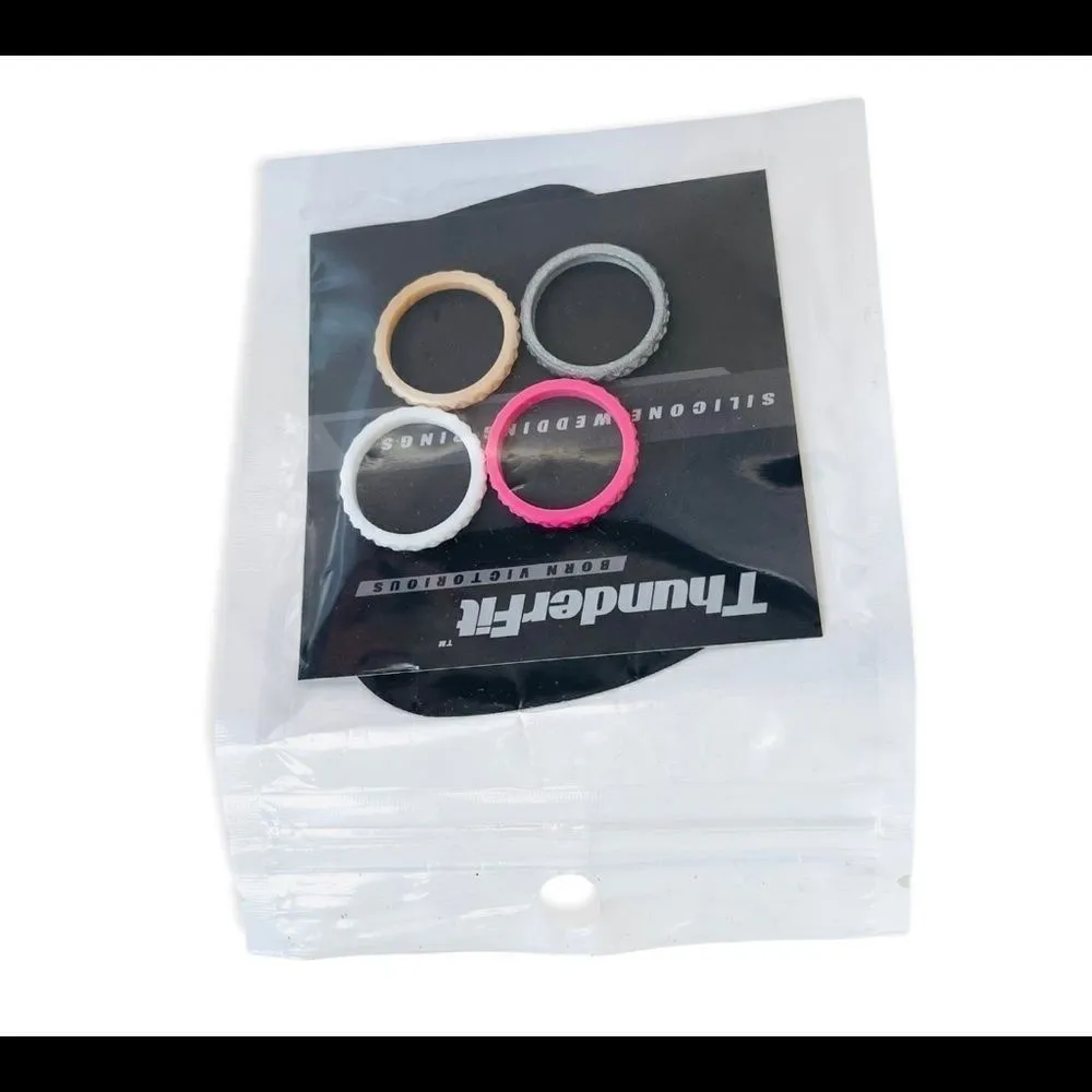 New Womens 4 Pack Thunder Fit Diamond Silicone Bands - Image 2