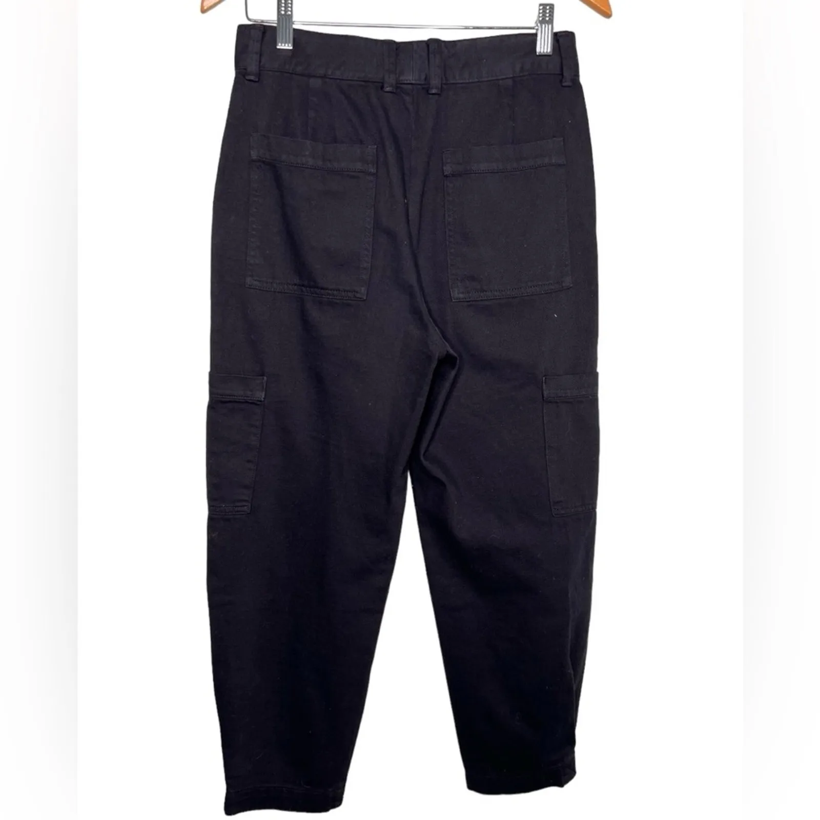 Banana Republic Black black barrel cut pant Tapered Leg Utility Pants Size 0 - Image 2