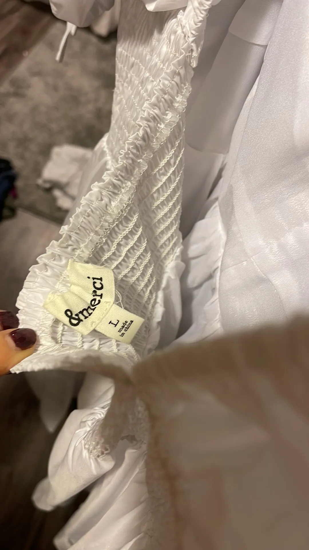 Boutique White Dress L - Image 5