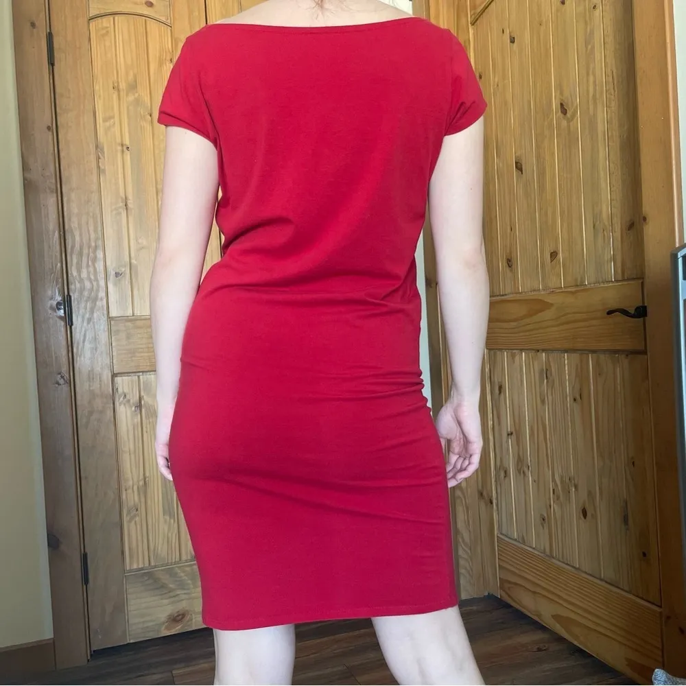 Simple Minimalist Cotton Stretch T-Shirt Dress Medium - Image 2