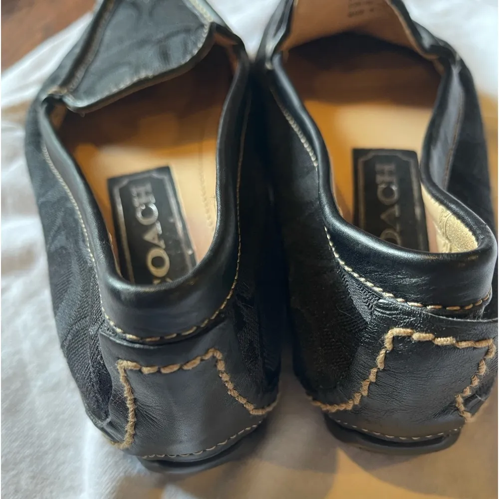 Coach Black Monogrammed Fabric Loafers SUMMER size 5 1/2 - Image 5