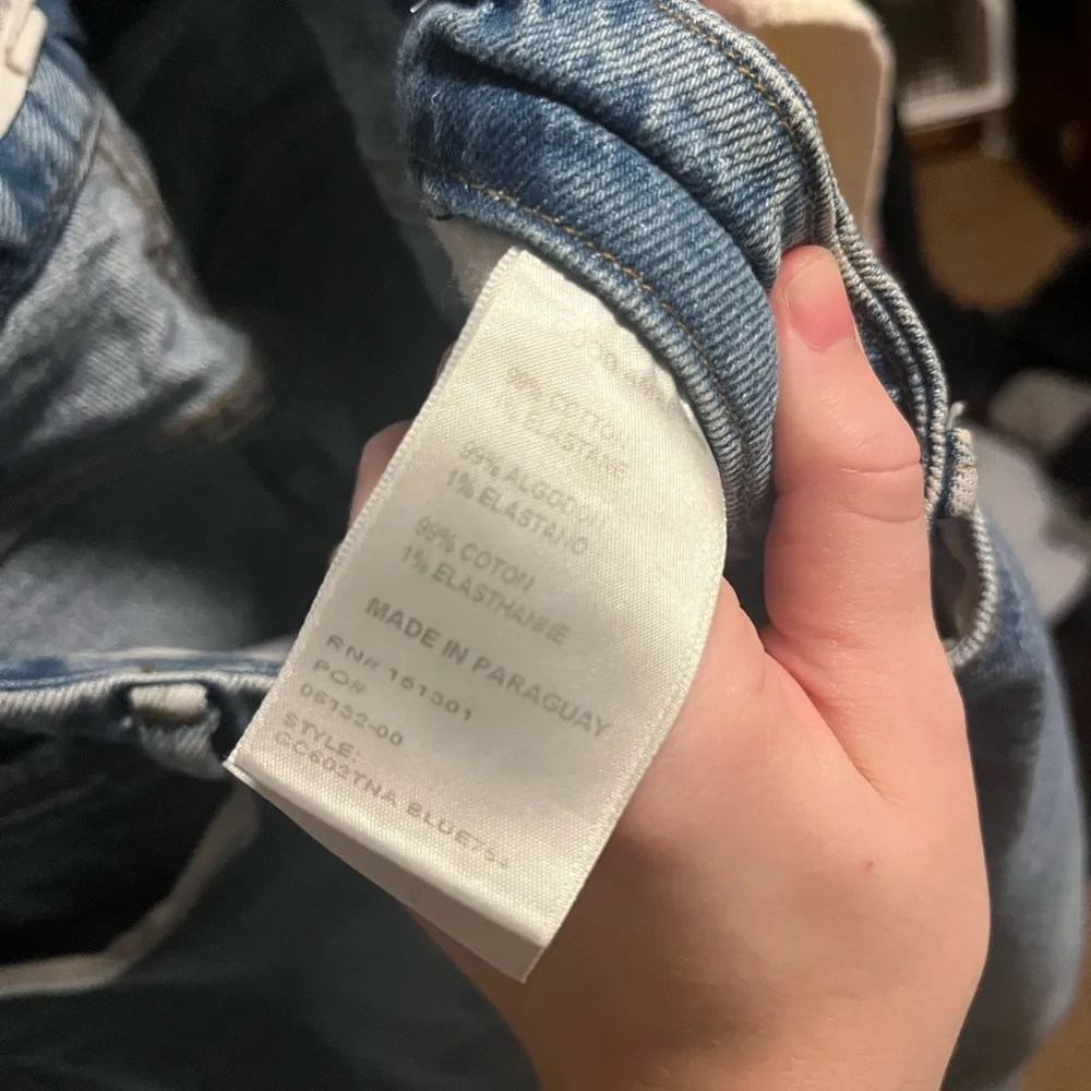 Good American Good Classic High Waist Raw Hem Jeans Blue 754 - Image 7