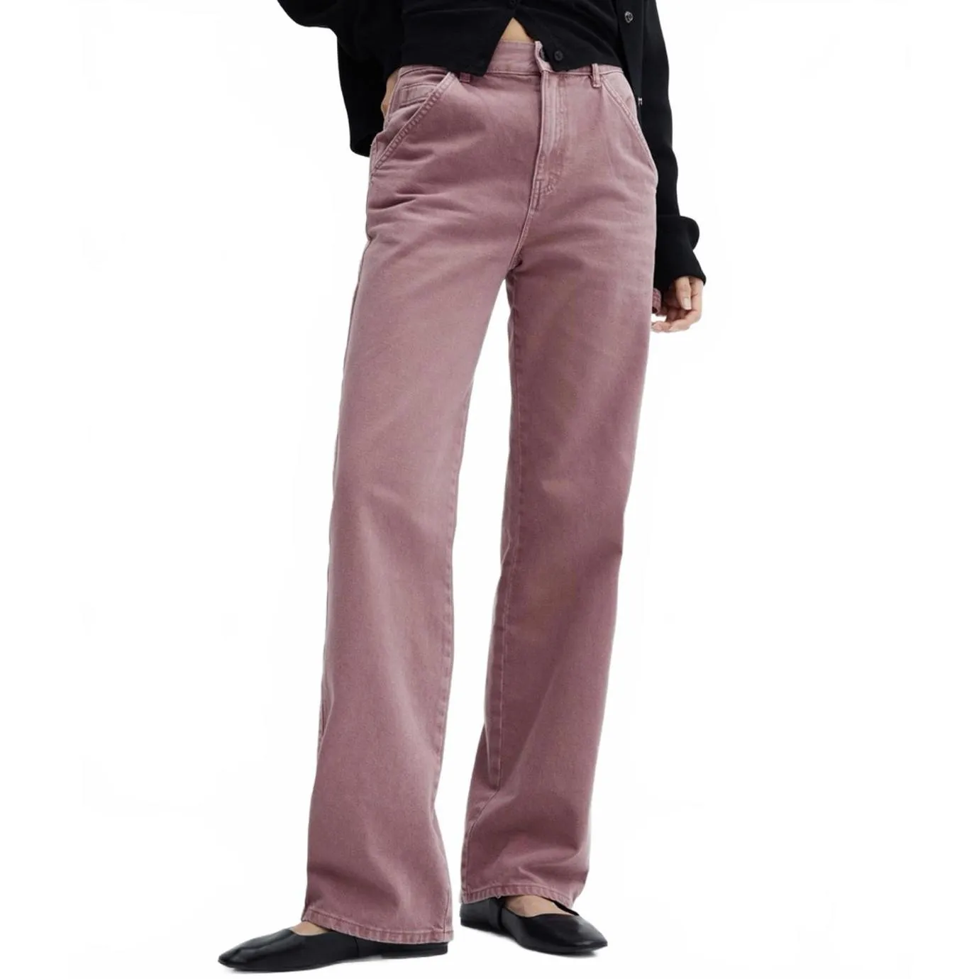 Mango Carpenter Cargo Jeans Light Pastel Purple NWT Size 2 - Image 4