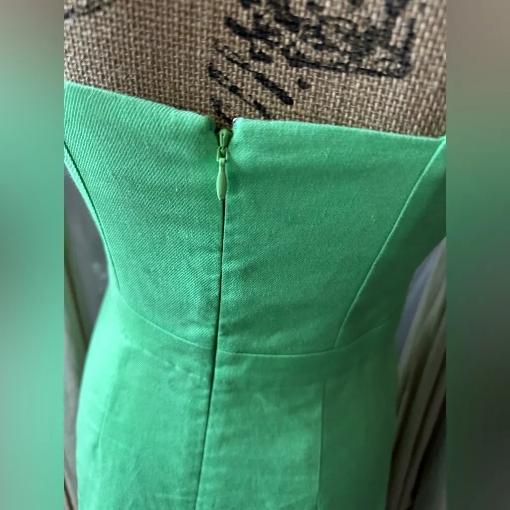 J Crew Puff-sleeve V-neck midi dress in stretch linen blend - Image 6