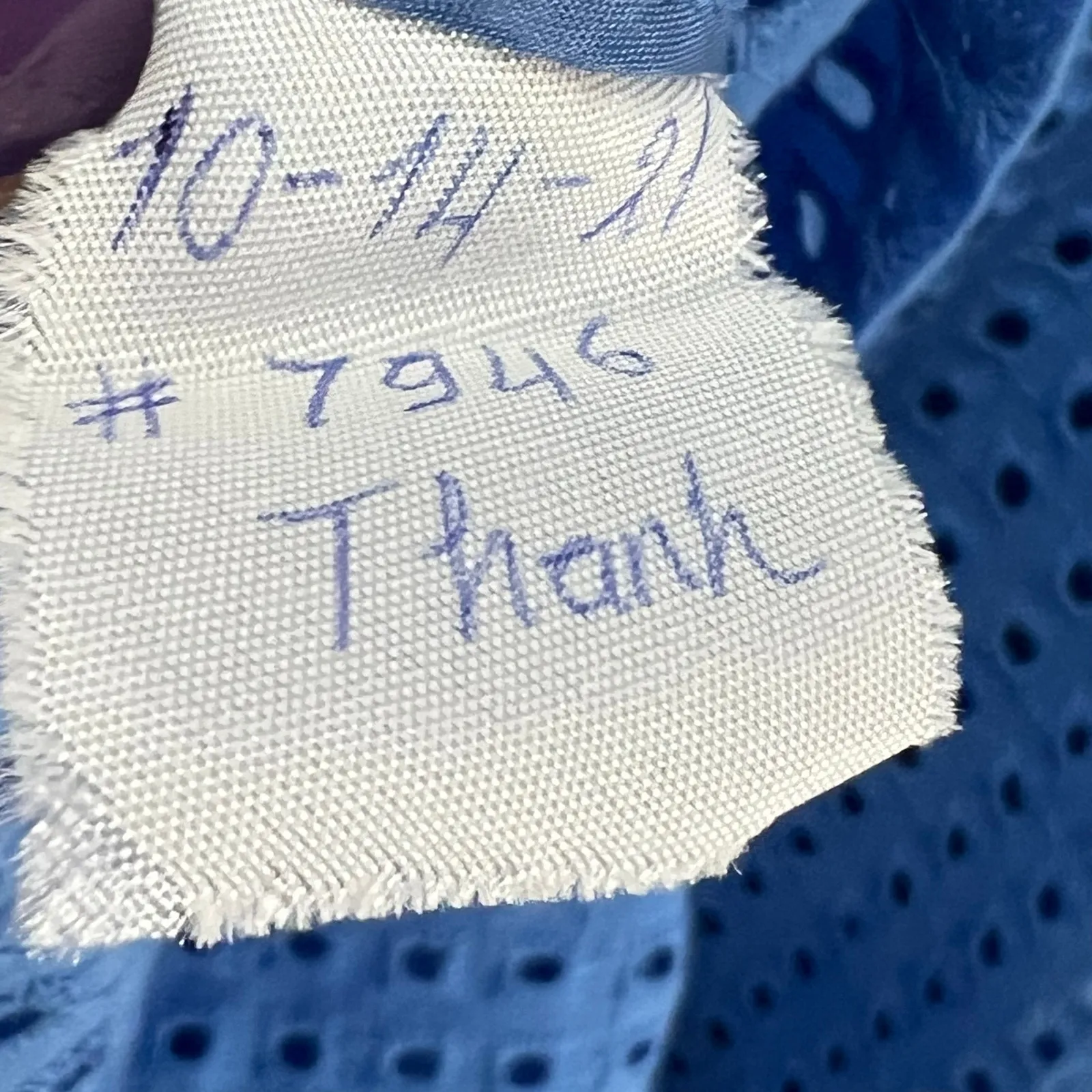 Sara Campbell Blouse Womens Small Blue Eyelet Lace V Neck Top Made in USA Casual - Image 13