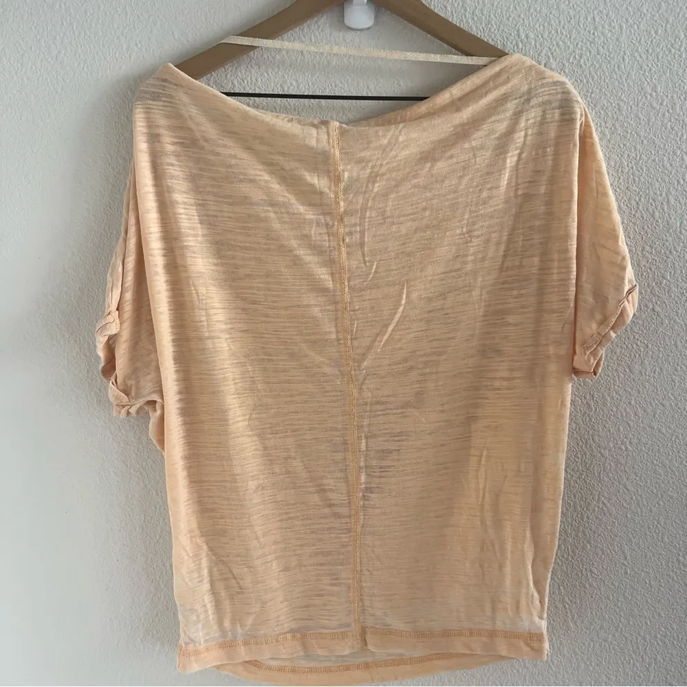 Free People We the Free Astrid Convertible Neck Tee Apricot Large - Image 2