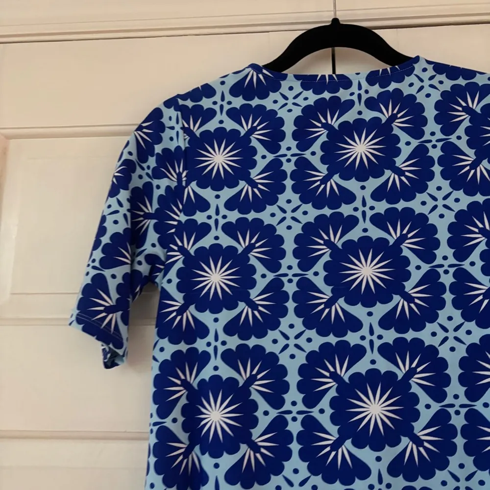 All For Color Starburst Blue Sun Protection Floral Dress Size Small Tee‎ Shirt - Image 10