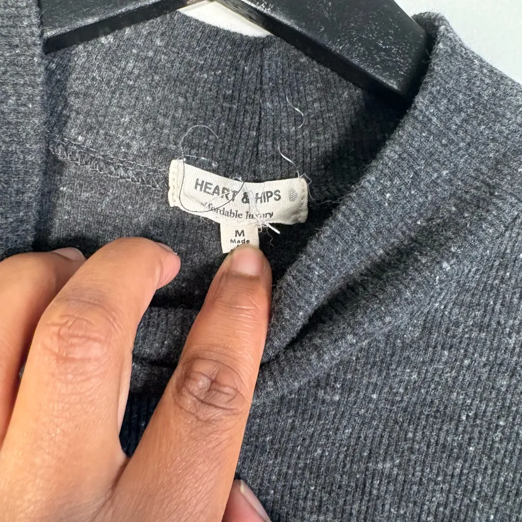 Charcoal Long Sleeve Dress Gray Size M - Image 2