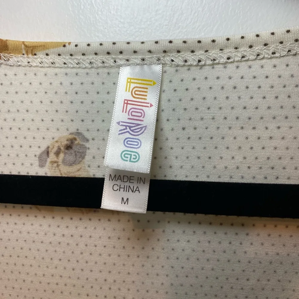 LulaRoe Polka Dot Pug Perfect T T Shirt - Image 3