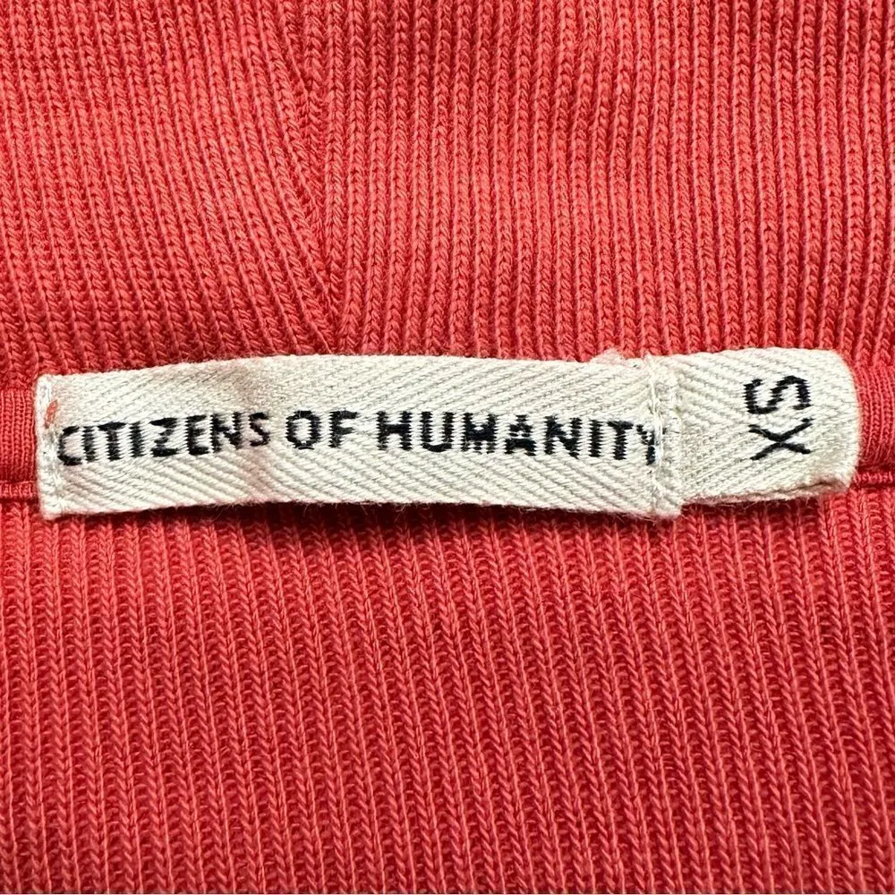 Citizens of Humanity 100% Cotton Shawl Collar Reddish Orange Sweatshirt - Image 10